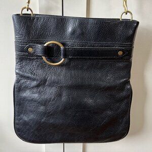 Elegant Black Leather Shoulder Bag